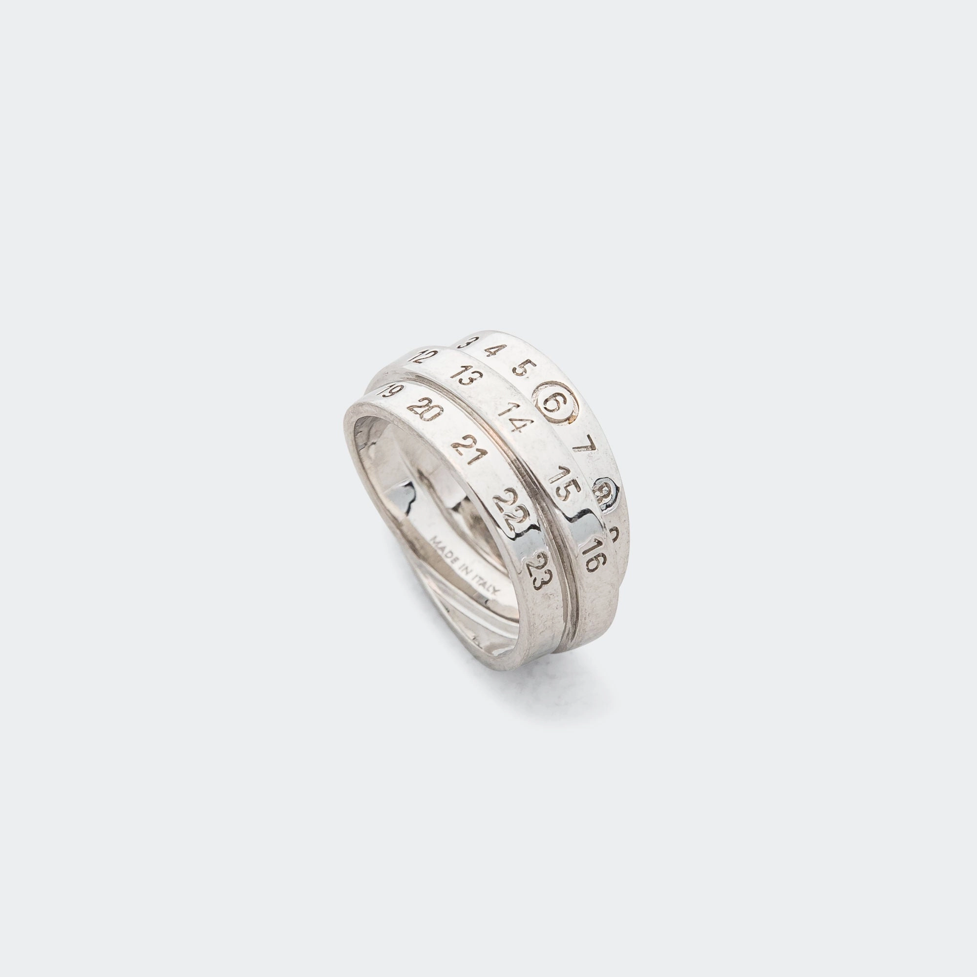 Triple Logo Ring - Silver Toned Brass