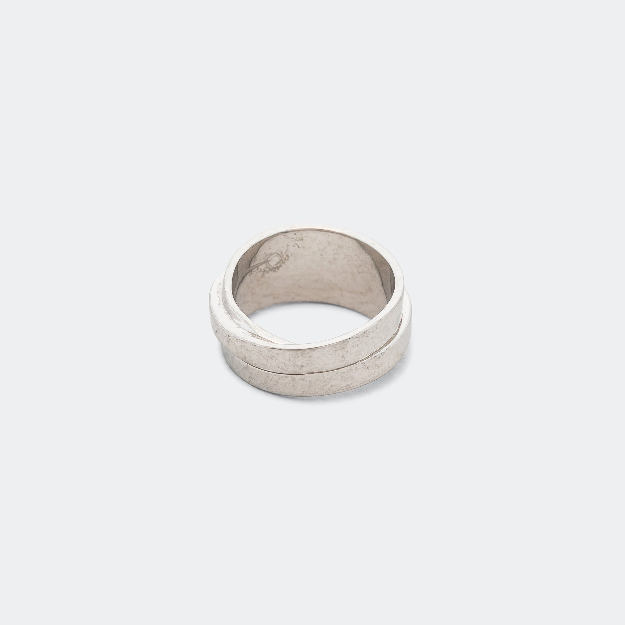Triple Logo Ring - Silver Toned Brass