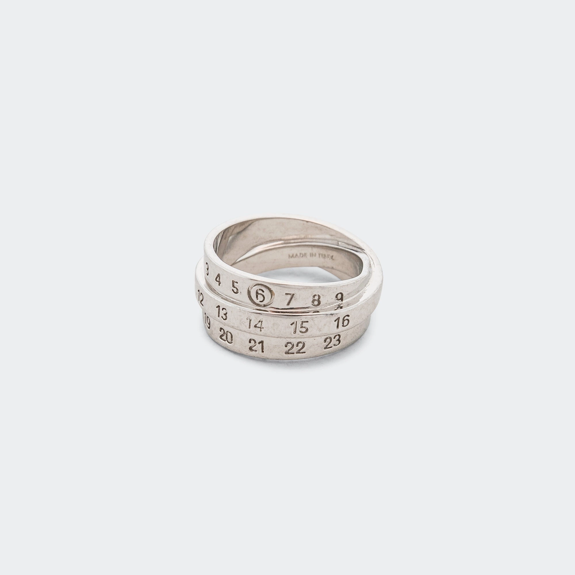 Triple Logo Ring - Silver Toned Brass