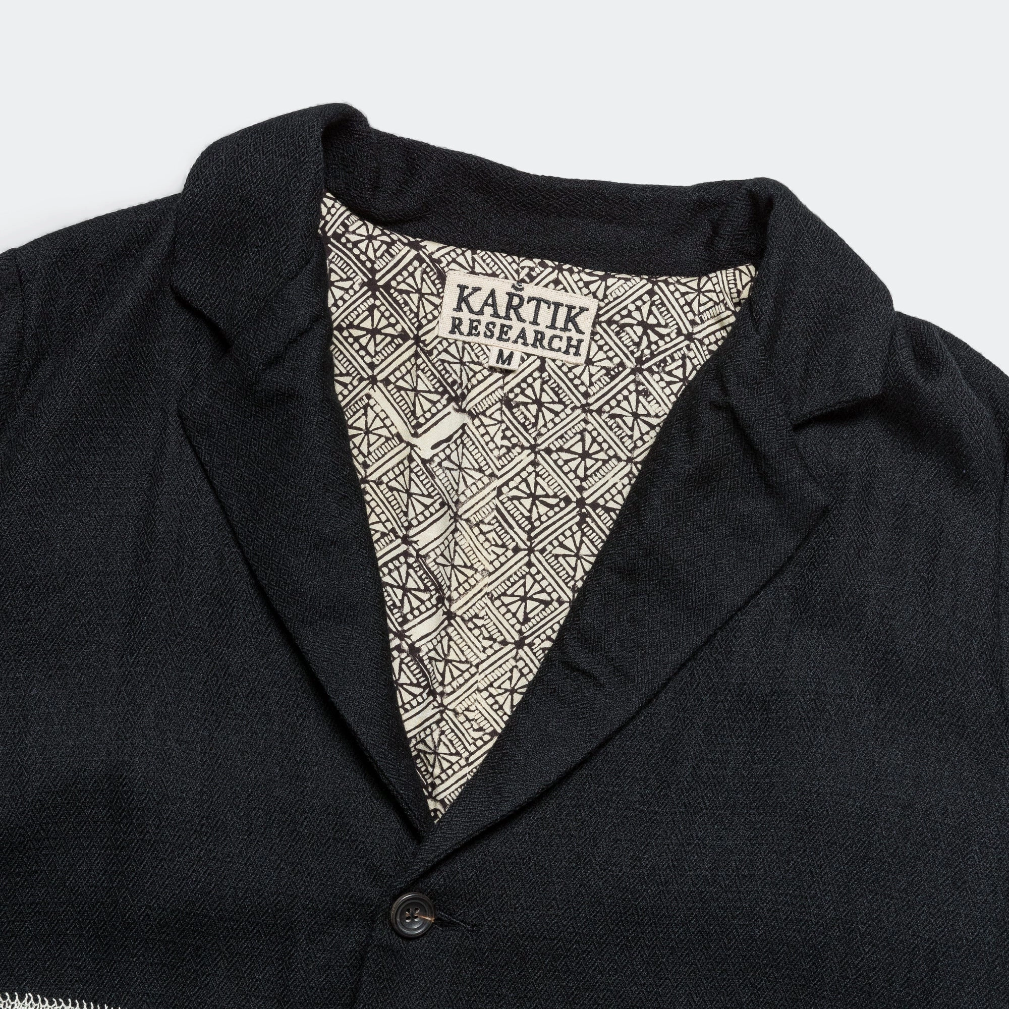 Two Button Blazer - Black/Bone