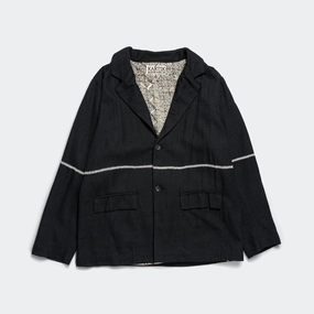 Two Button Blazer - Black/Bone