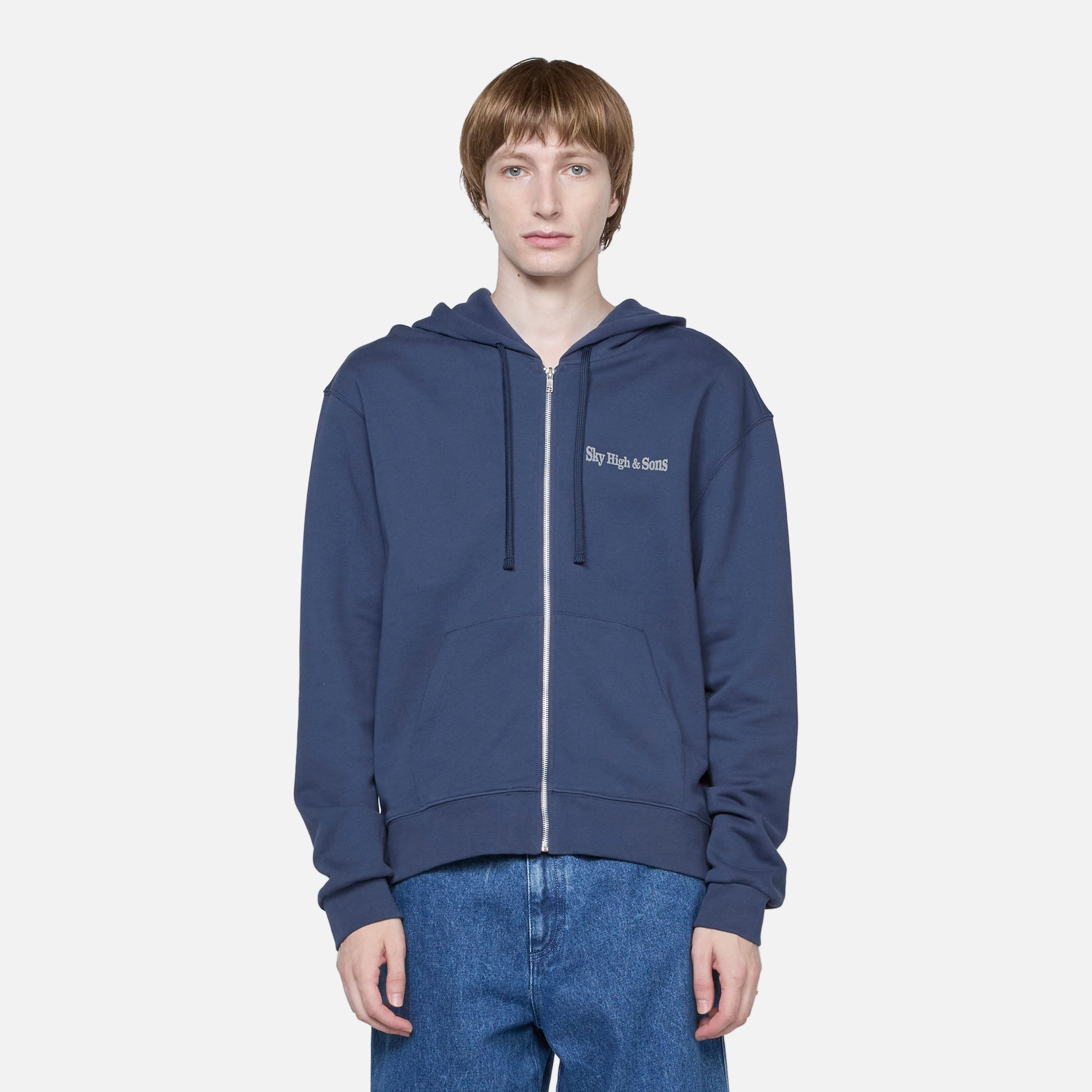 Unisex Sky High and Sons Zip-Up Hoodie Navy
