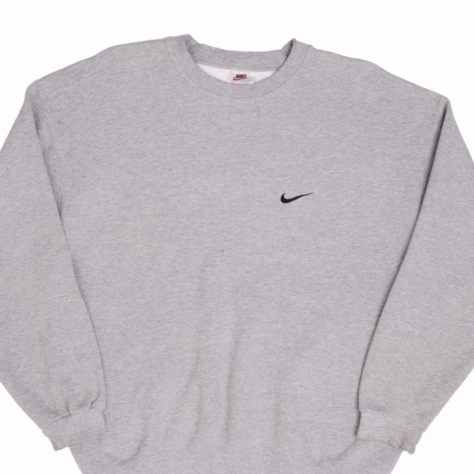 VINTAGE NIKE CLASSIC SWOOSH GREY SWEATSHIRT 1990S SIZE LARGE MADE IN USA