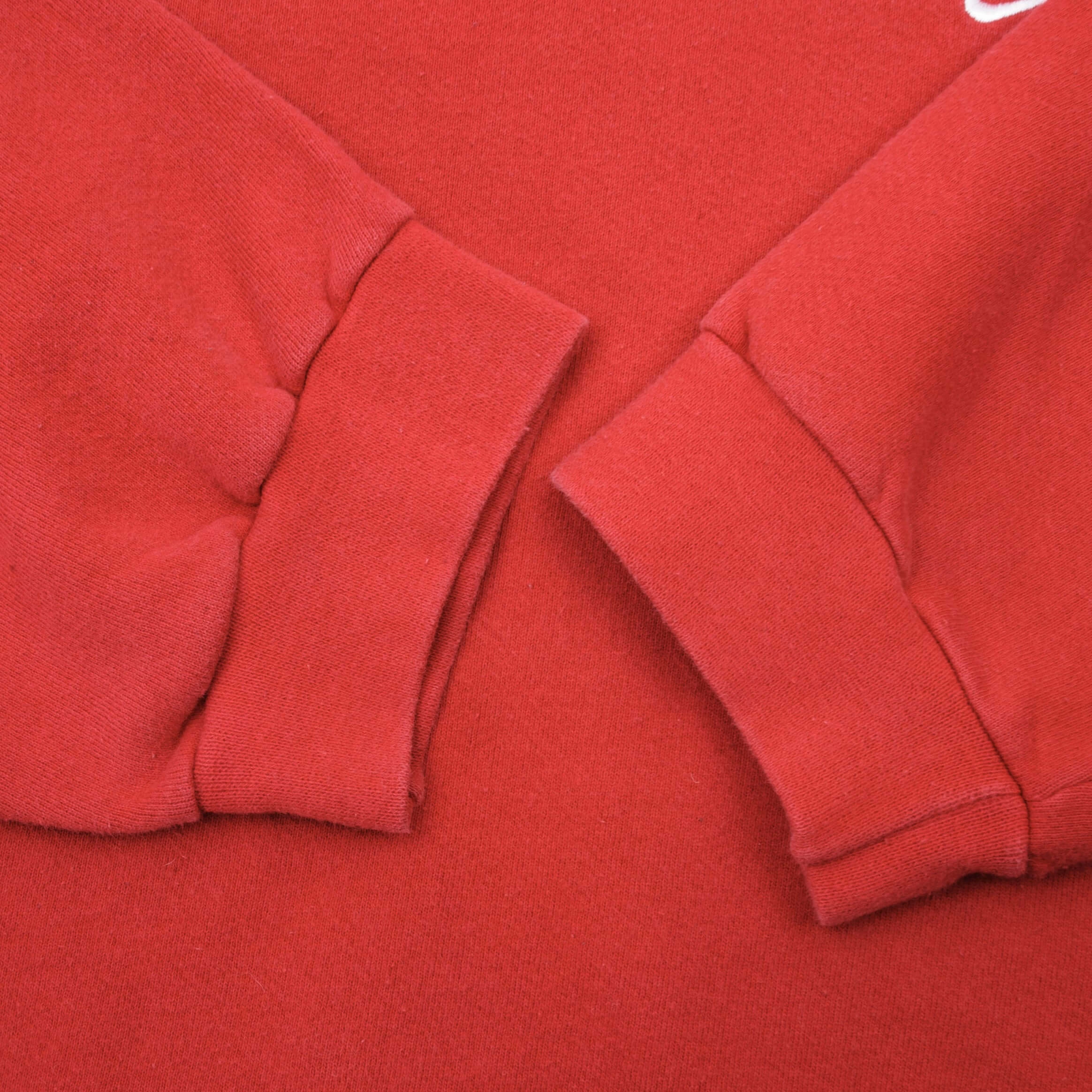 VINTAGE NIKE CLASSIC SWOOSH RED SWEATSHIRT 1990S SIZE XL MADE IN USA