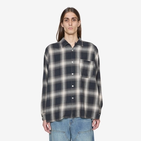 Washed Ombre Check Longsleeve Shirt Charcoal