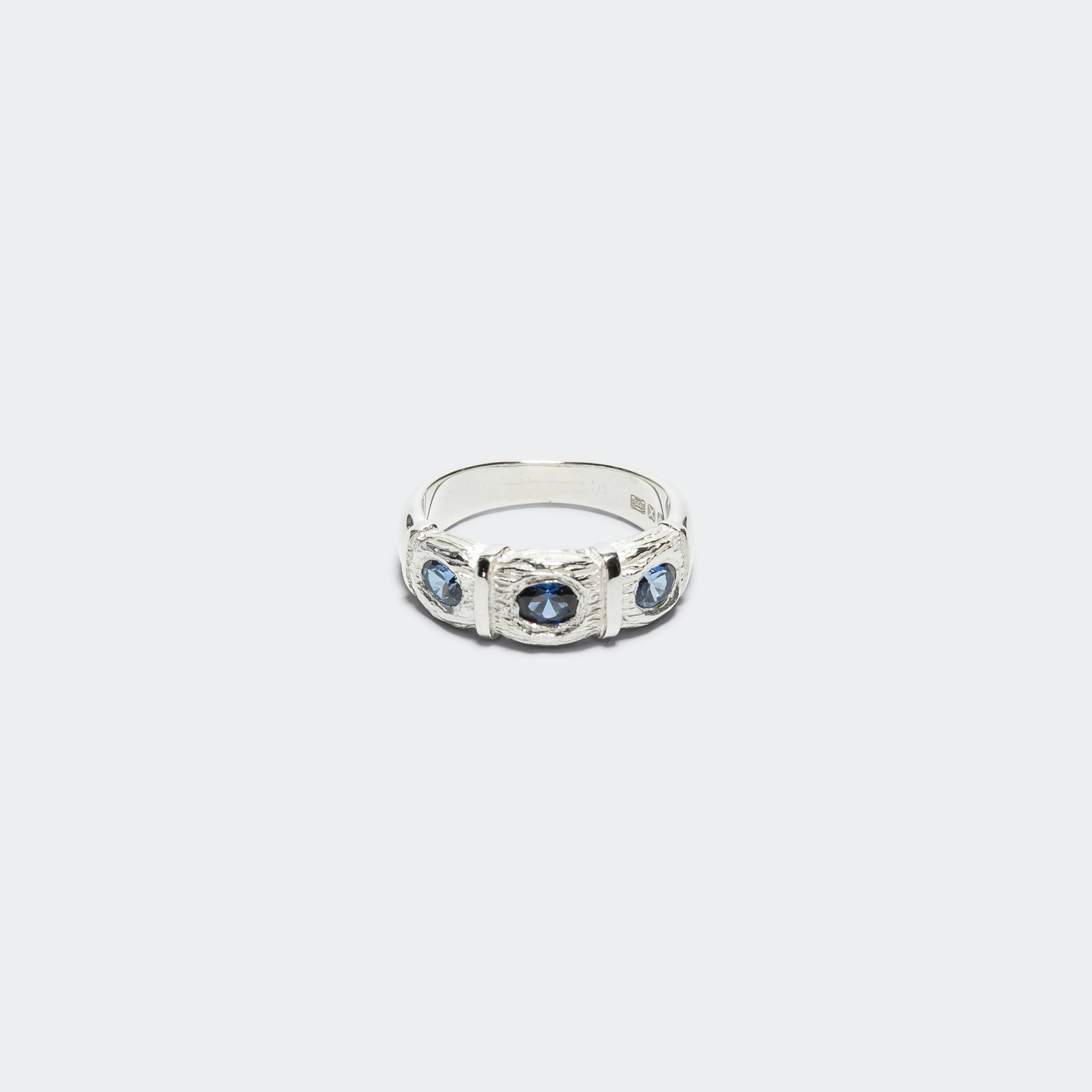 Window Box Ring (Blue) - 925 Silver