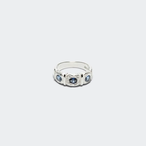 Window Box Ring (Blue) - 925 Silver