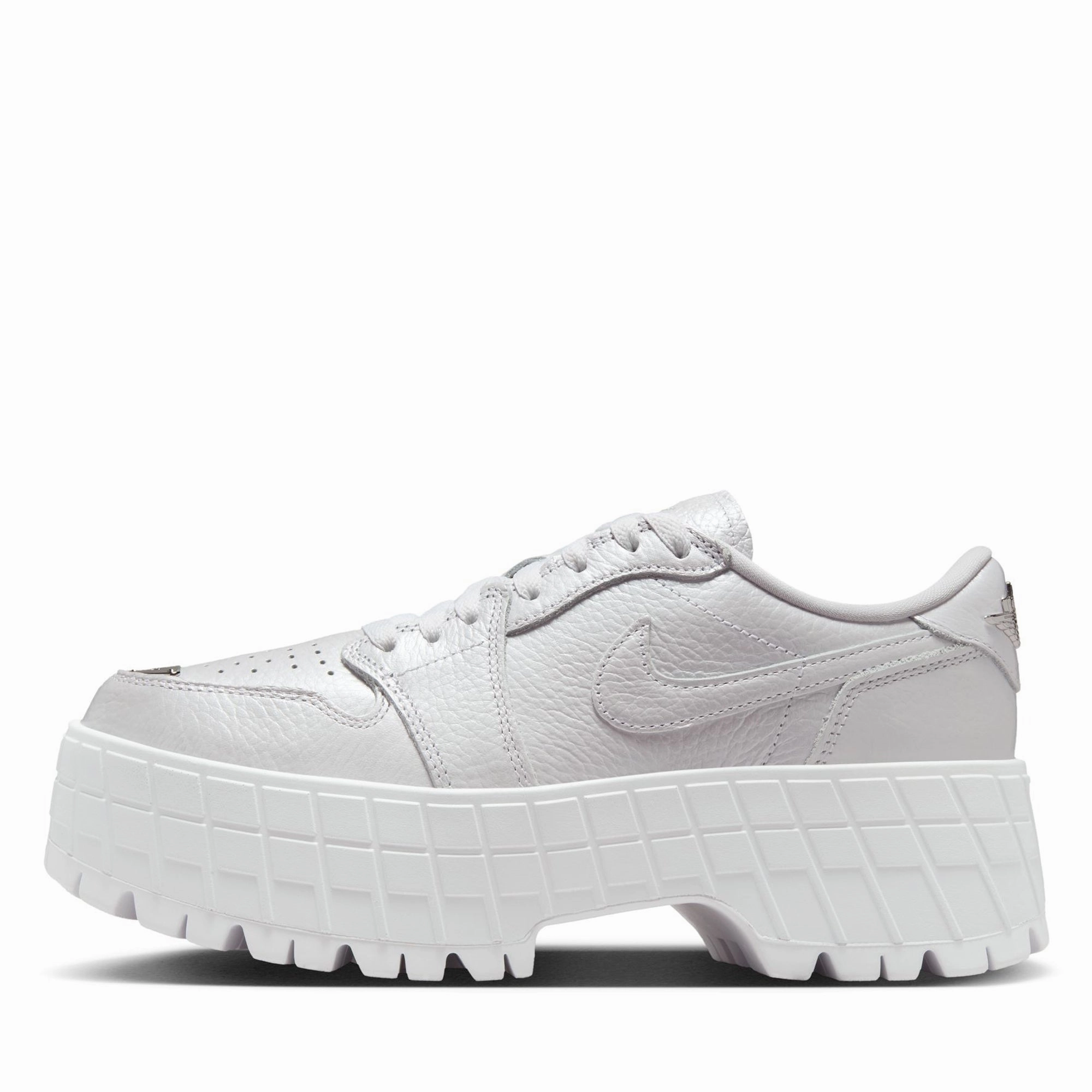 Women's Air Jordan 1 Brooklyn Low - White/Metallic Silver
