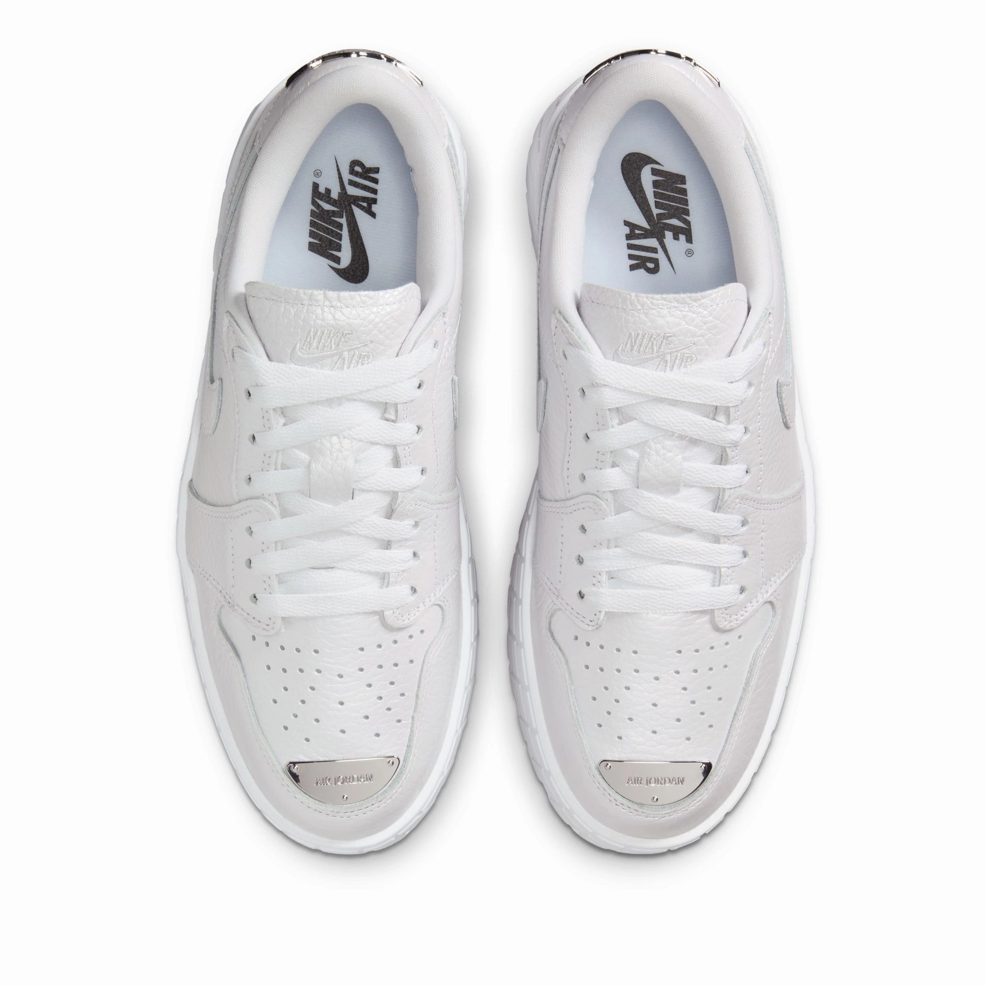 Women's Air Jordan 1 Brooklyn Low - White/Metallic Silver