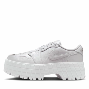 Women's Air Jordan 1 Brooklyn Low - White/Metallic Silver