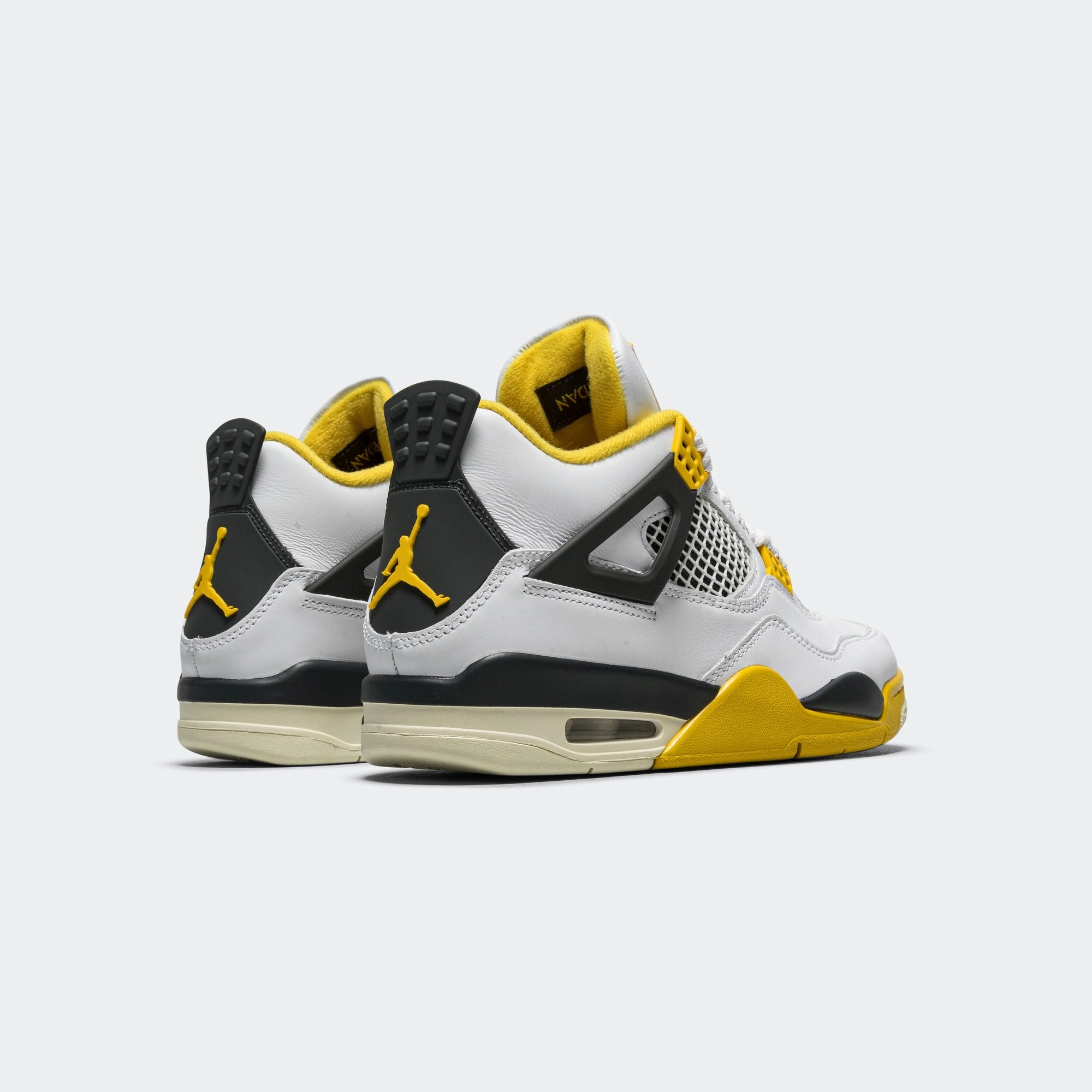 Womens Air Jordan 4 Retro - White/Coconut Milk-Vivid Sulfur