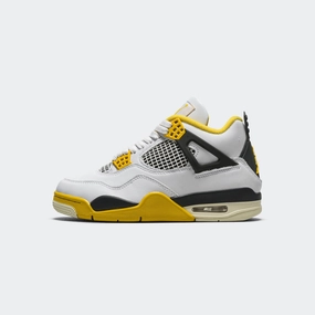 Womens Air Jordan 4 Retro - White/Coconut Milk-Vivid Sulfur