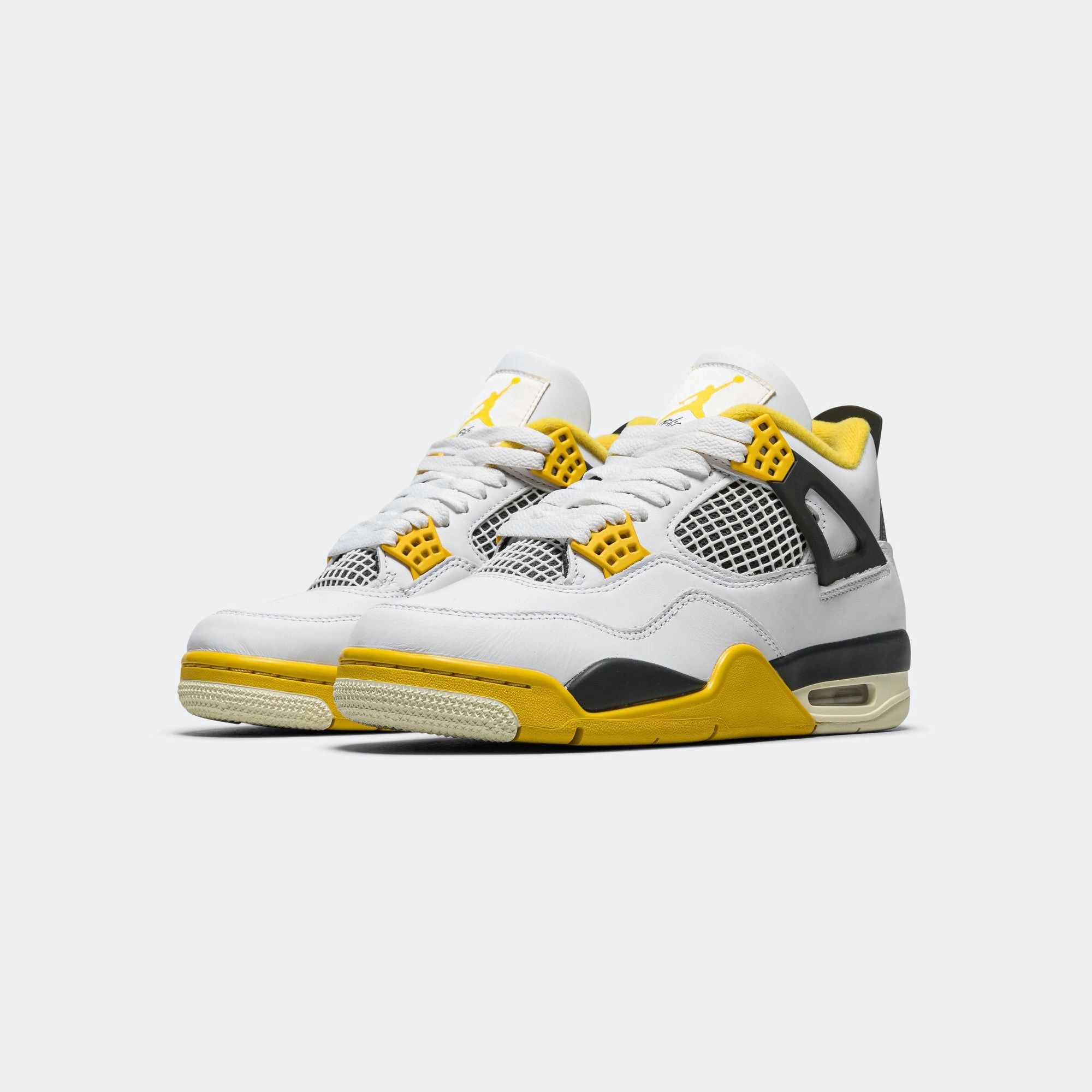 Womens Air Jordan 4 Retro - White/Coconut Milk-Vivid Sulfur