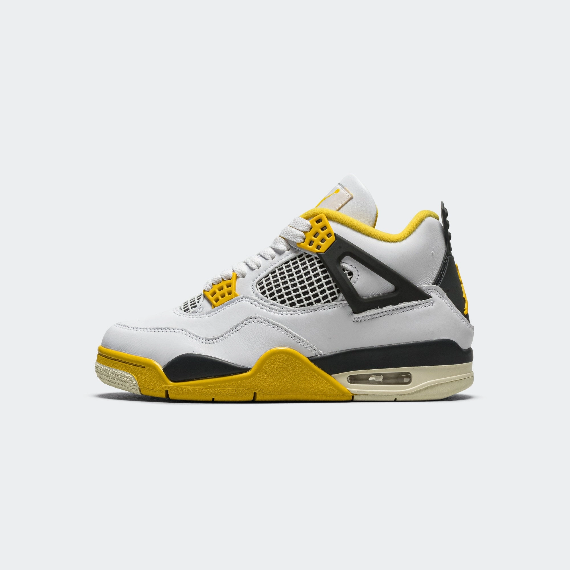 Womens Air Jordan 4 Retro - White/Coconut Milk-Vivid Sulfur