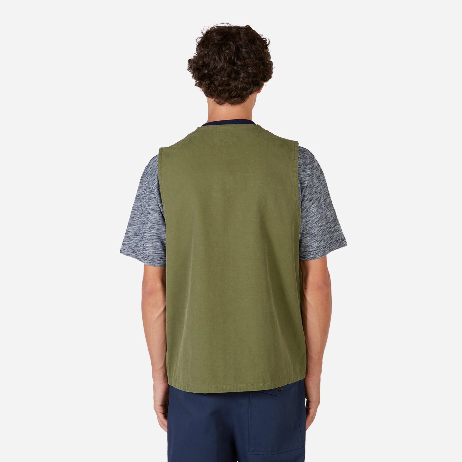 Work Zip Vest Hard Twisted Oxford Olive